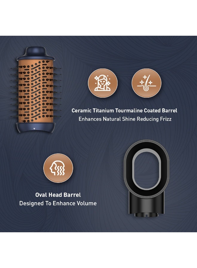 Ikonic 3-in-1 Express Styler, Blue & Copper , 1200W Hot Air Brush & Volumizer Blow Dryer for Women, Ceramic Titanium Tourmaline Coating, Innovative Airflow Vents, Mixed Styling Bristles,All Hair Type - Image 4